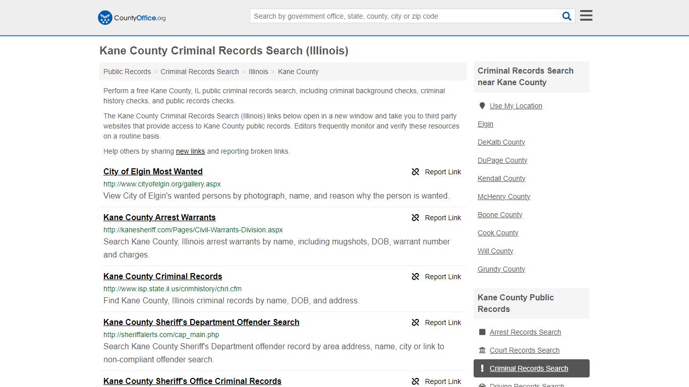 Criminal Records Search - Kane County, IL (Arrests, Jails & Most Wanted ...