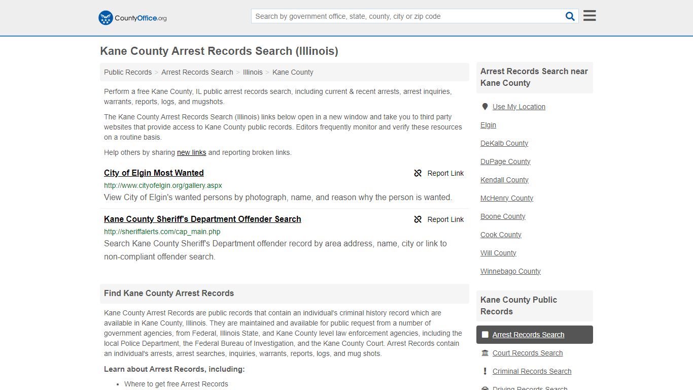 Arrest Records Search - Kane County, IL (Arrests & Mugshots)